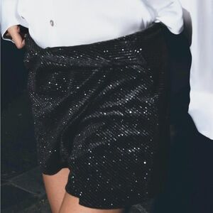 Zara shimmer velvet skort